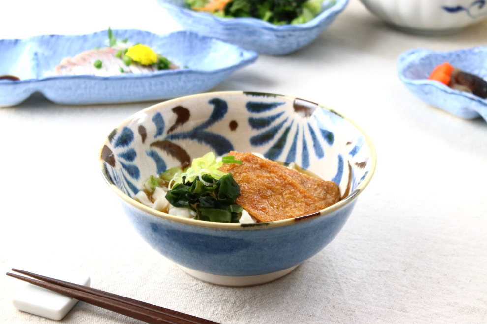 かりゆし 麺鉢 18.4cm 日本製 美濃焼 6.3麺鉢 沖縄ぞば 麺鉢 丼