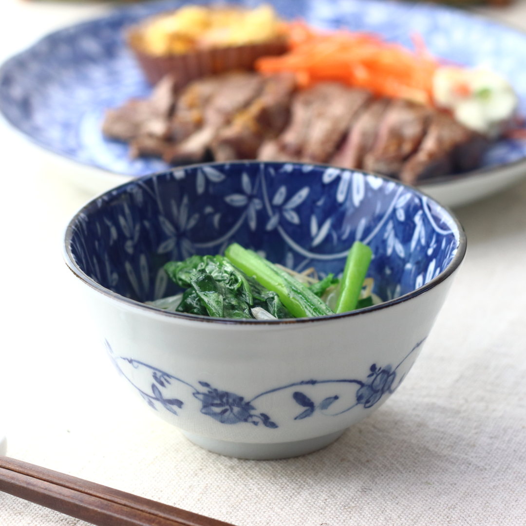 藍華 お浸し小鉢 12cm 日本製 美濃焼 3.8多用丼 青 ブルー 青い