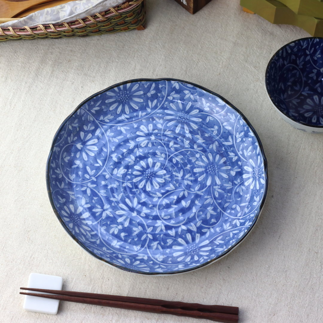 藍華 大皿 24.5cm 日本製 美濃焼 8寸皿 プレート ラウンド 丸皿 大皿 