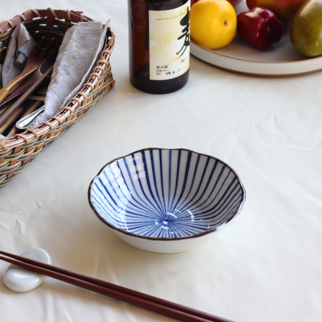 藍縄文 小鉢 13.5cm 日本製 美濃焼 4.5寸小鉢 小分け鉢 小付け 小器 小