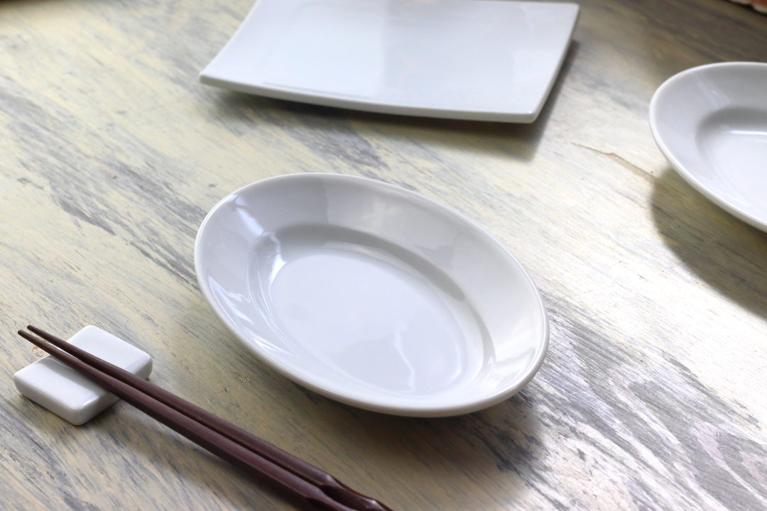 オーバル中華プレート 17cm 日本製 美濃焼 オーバル中華皿 小皿 中皿