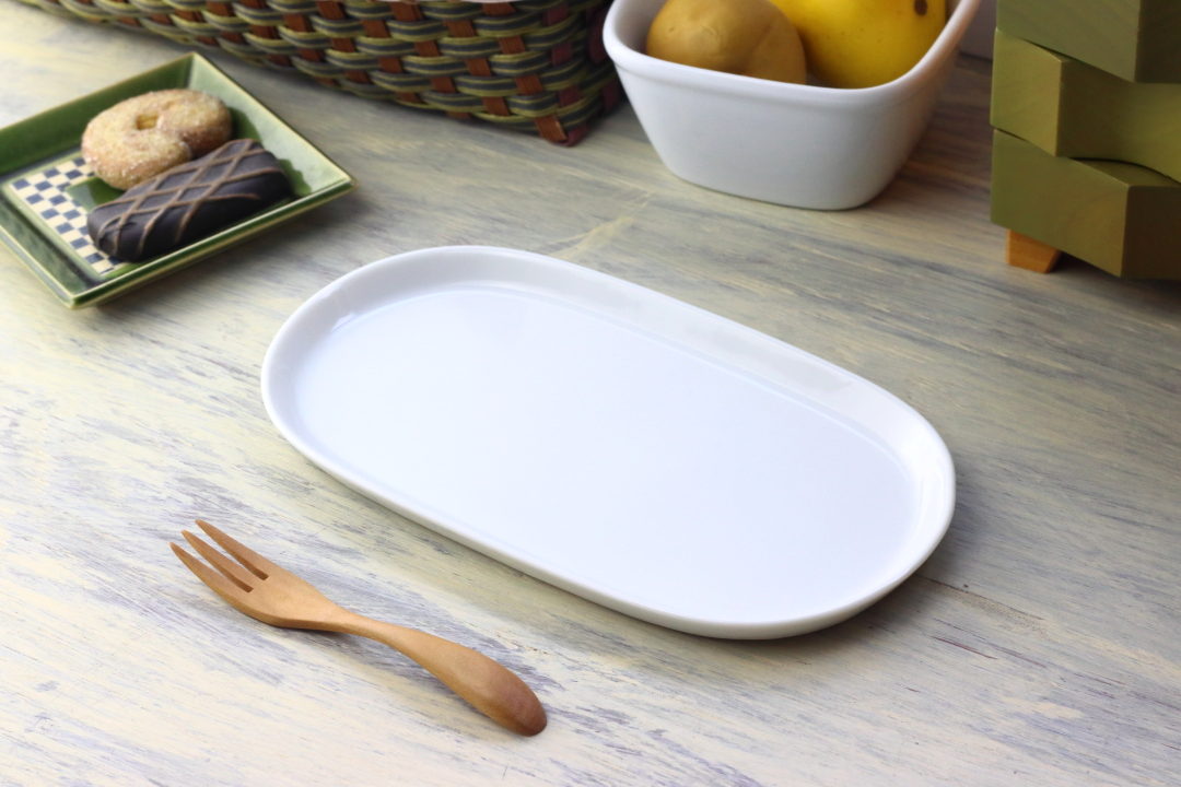 オーバルプレート 21.5cm 日本製 美濃焼 プレート オーバル 楕円皿 中