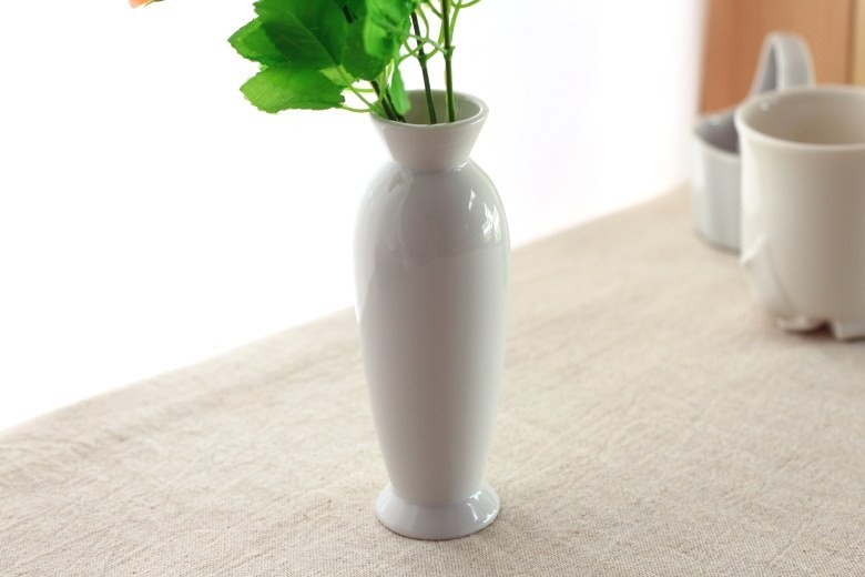 花瓶 スタンダード 国産 美濃焼 カフェ 陶器 陶器製 磁器 白い