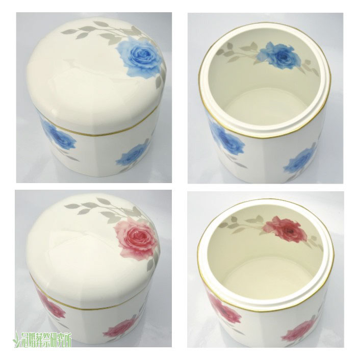 骨壷 骨壺 NARUMI 12面取 バラ 5寸 青バラ 赤バラ 骨つぼ 分骨 納骨