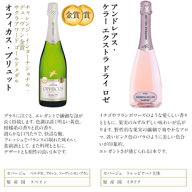【送料無料】金賞 シャンパーニュ製法入り スパークリングワイン 12 