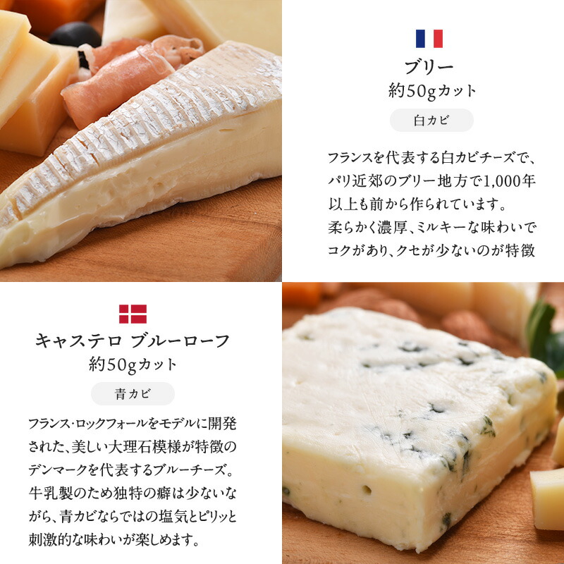 世界8か国10種のチーズ アソート 約50g×10種セット ［冷蔵のみ］【3〜4