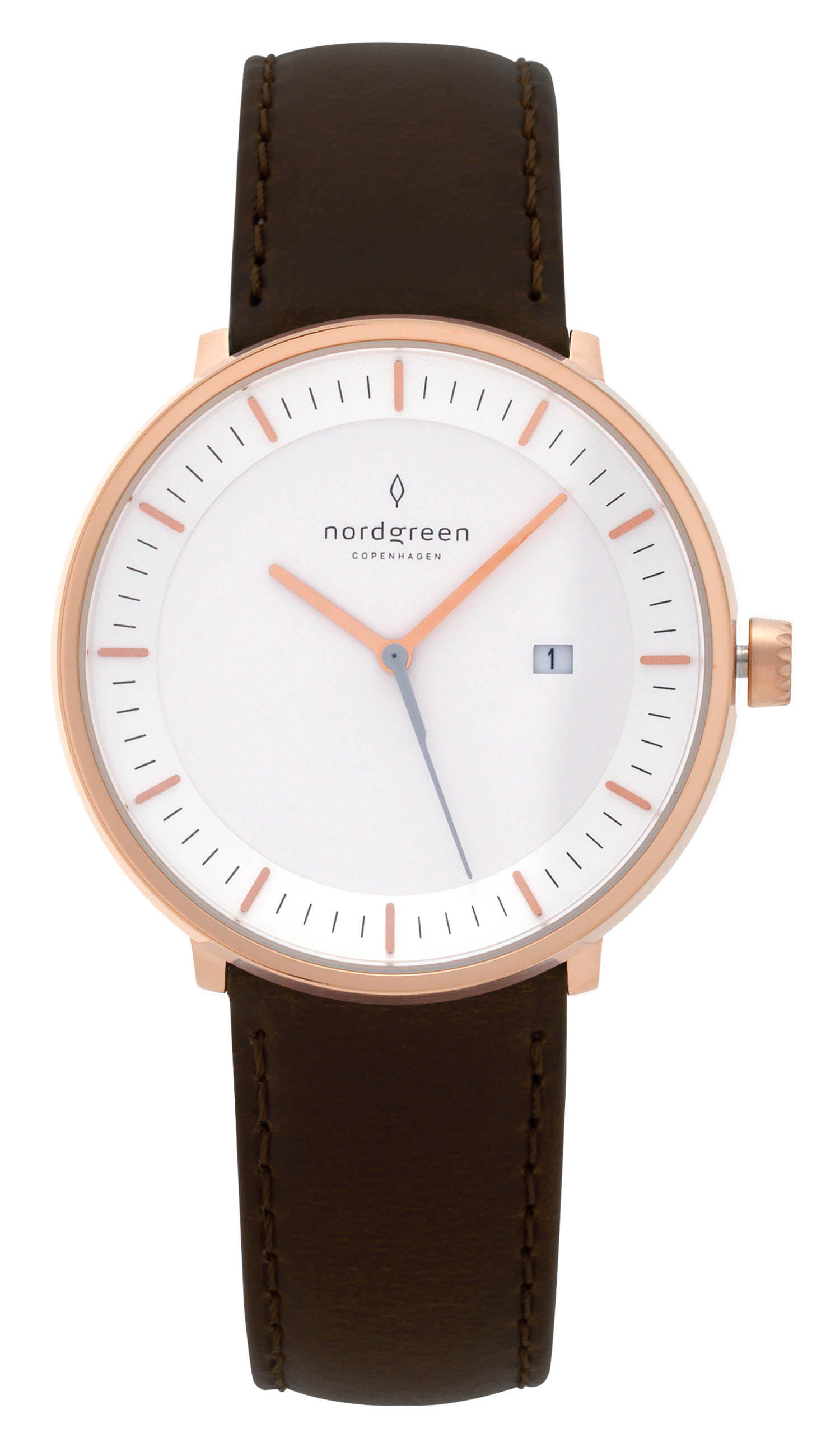 ノードグリーン nordgreen メンズ レディース 腕時計 フィロソファ Philosopher 40mm ホワイト フェイス レザーベルト 北欧  デザイン ブランド