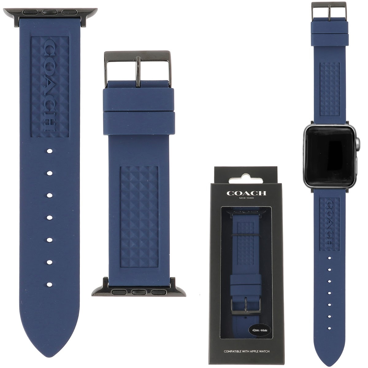 コーチ COACH 14700045  Apple watch strap アップル ウォッチ ストラップ 替えベルト 【42mm/44mm/45mm ケース対応 ※ベルトのみ】 ロゴエンボス ラバー ストラップ メンズ 交換バンド 付け替えベルト ユニセックス