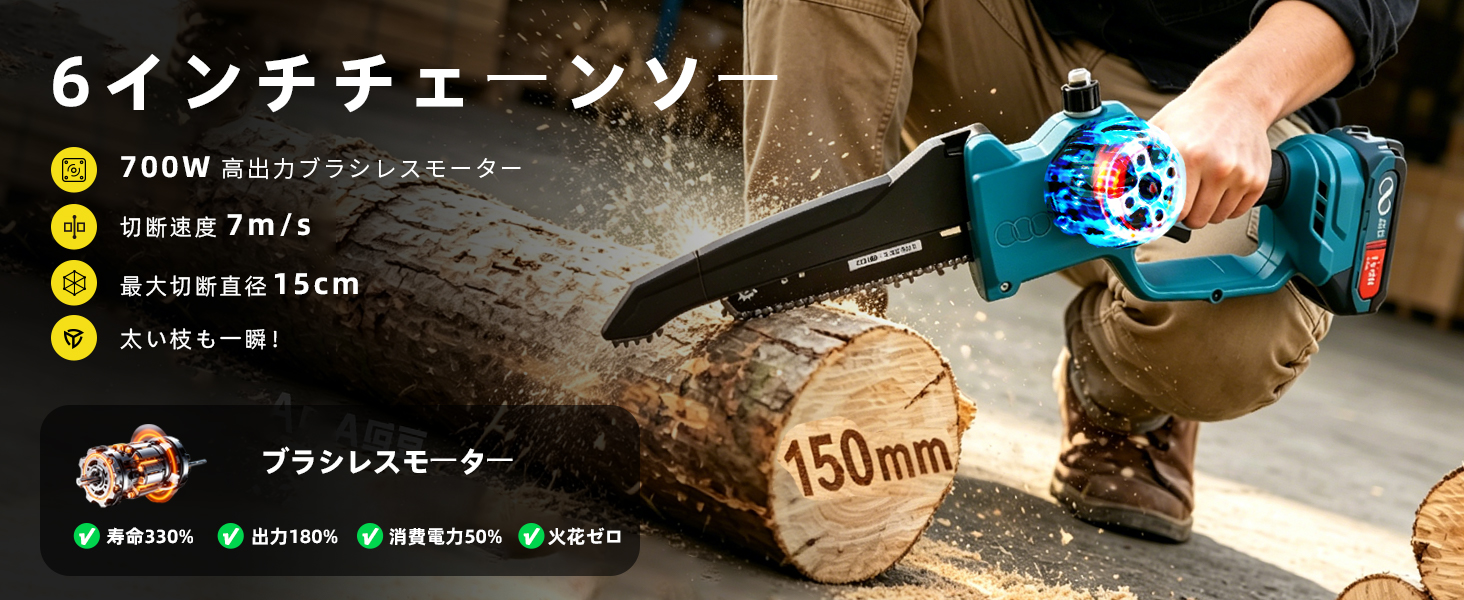 チェーンソー 高枝チェーンソー 延長ポール 1in2 電動 2点セット 最長