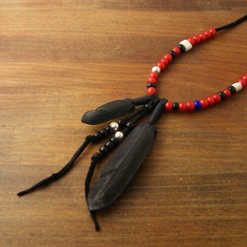 Rooster King & Co. 　 Necklace Rooster King & Co.・J.D Black Feather Necklace Red・JohnnyDepp
