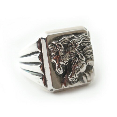 PEANUTS＆CO Peanuts＆Co. PHARAOHS HORSES RING SQUARE/ALL SILVER