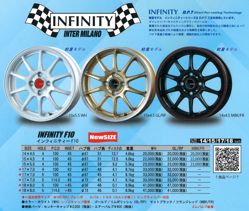 4本セット 15インチ アルミホイール 4.5J 4穴 100 +45 インターミラノ インフィニティ F10 ブラック 法人宛送料無料 :  best-f10-1545 : GarageSTEP - 通販 - Yahoo!ショッピング