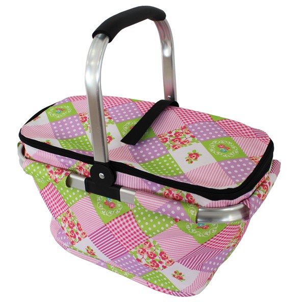 新品　保温保冷ショッピング　バスケットバッグ　ピンクローズ 新品 保温保冷ショッピング バスケットバッグ ピンクローズ