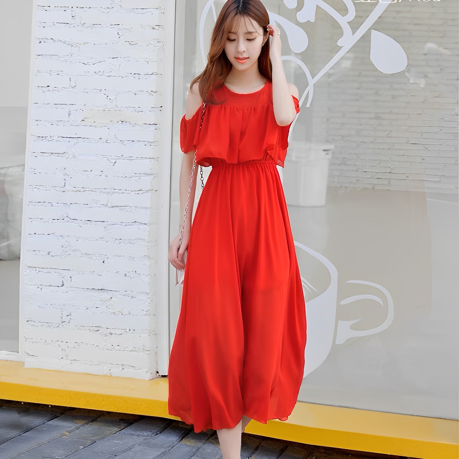 花柄ワンピース レディース  夏 Aライン 体型カバー ゆったり 着やせ フレア 無地 花柄 S〜2XL 春夏 リゾート オフショル風 大人可愛い | Village H＆T | 03