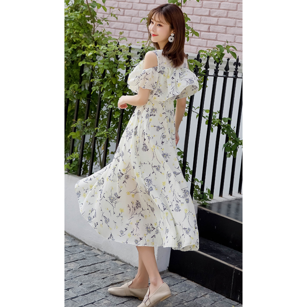 Village H＆T 花柄ワンピース レディース 夏 Aライン 体型カバー