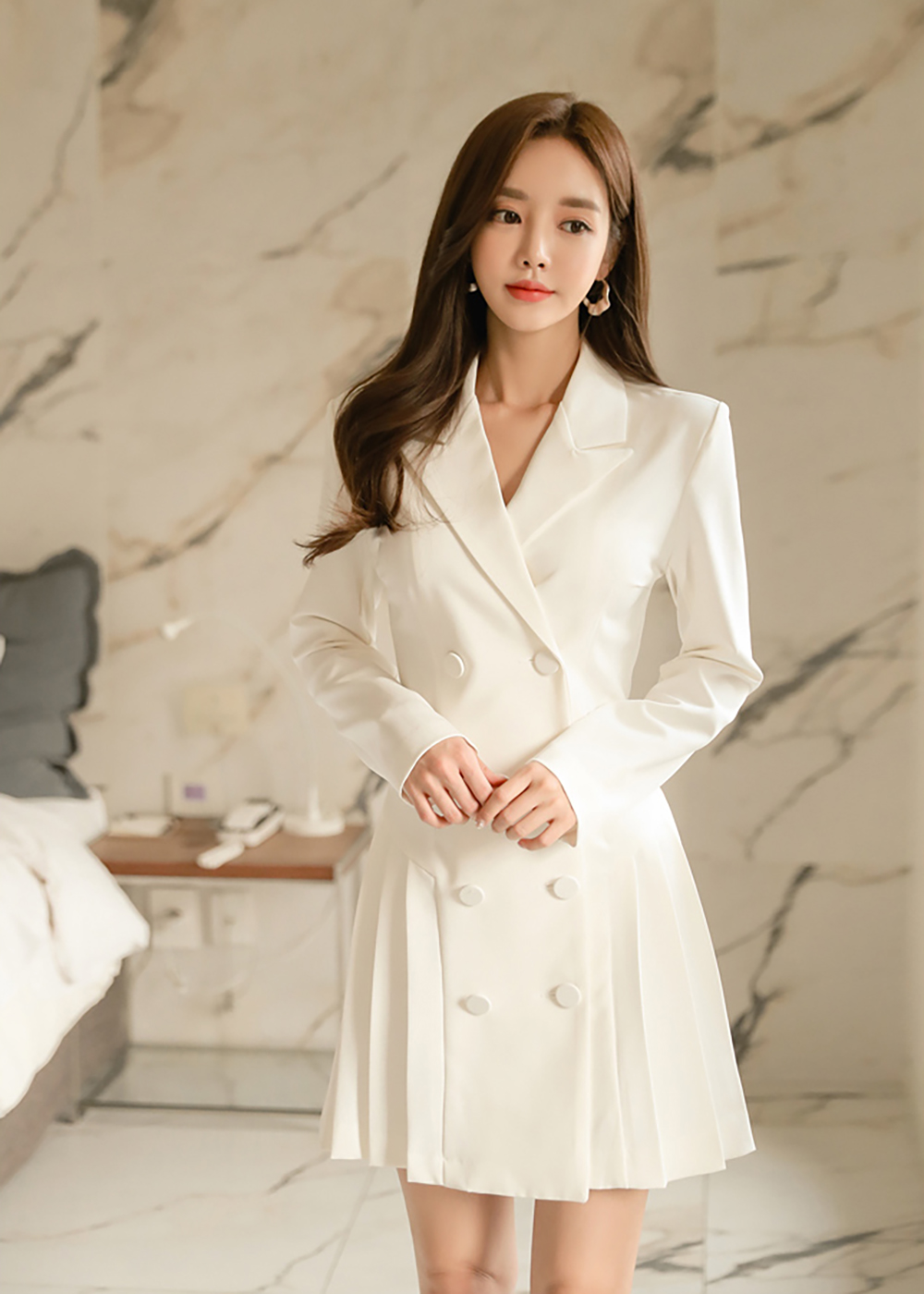 レディース ジャケット風ワンピース 襟付き 長袖 膝上丈 上品 きれいめ 通勤 春夏 S〜XL | Village H＆T | 09