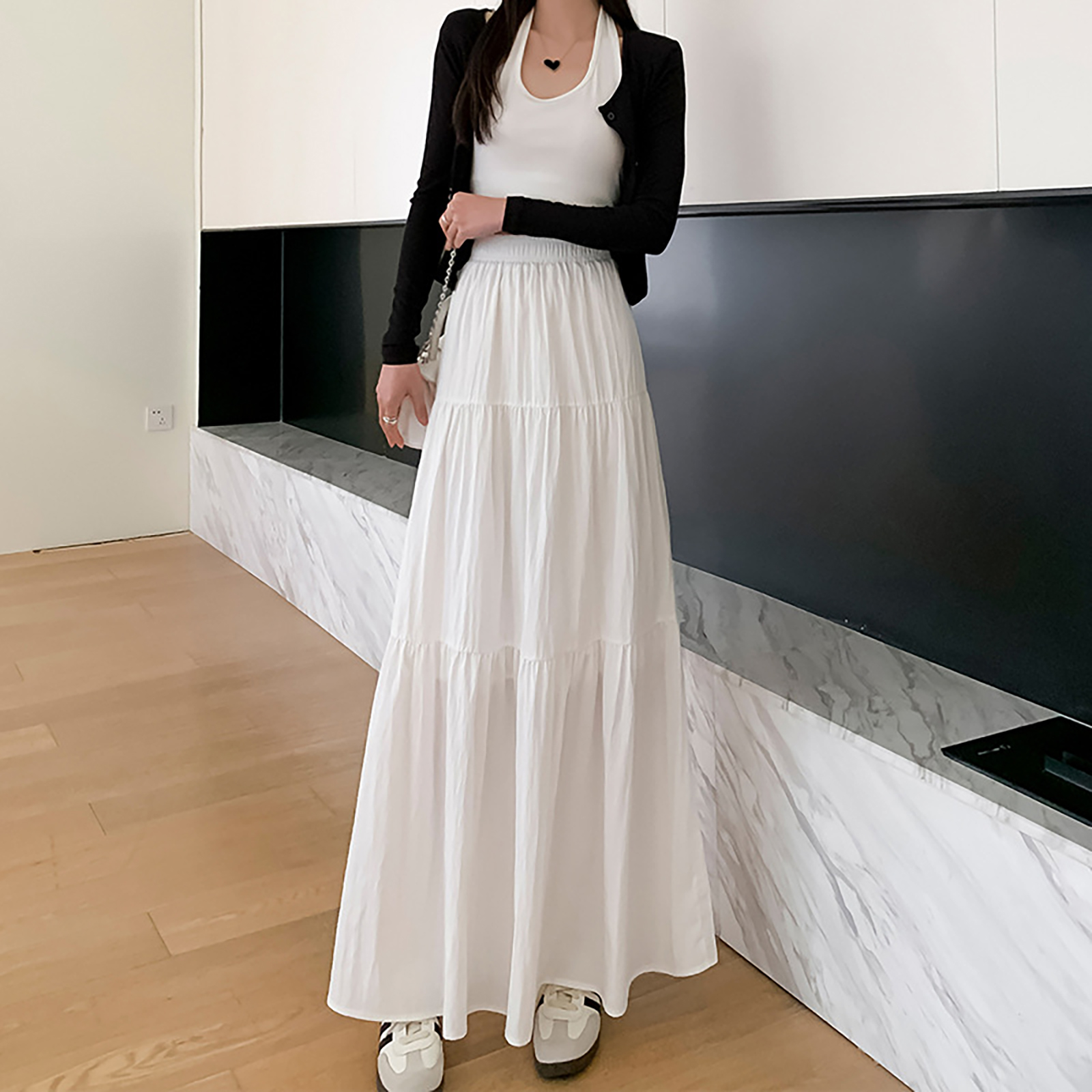 Village H＆T ティアードカート レディース ティアードロングスカート