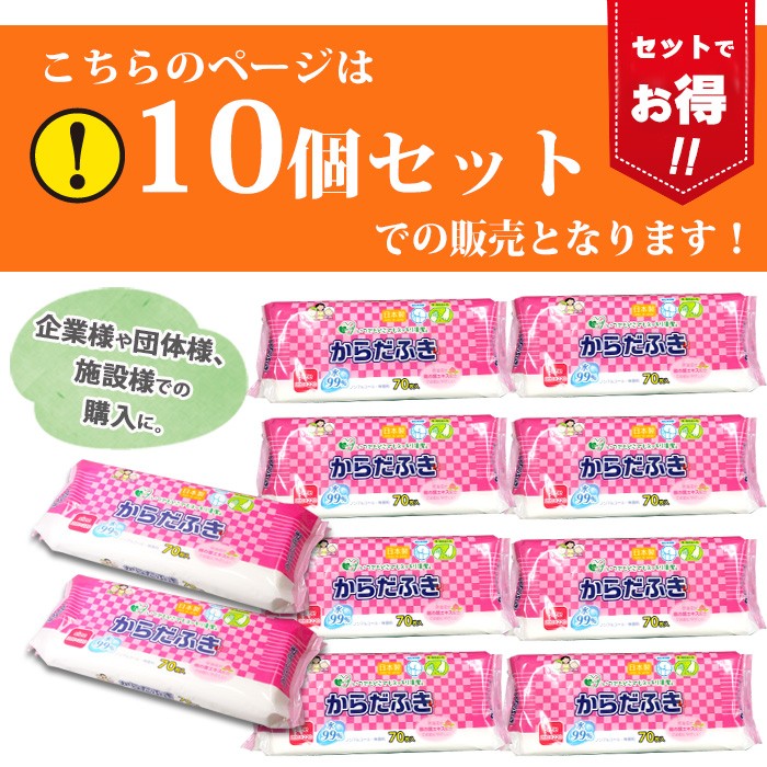 超人気 専門店超人気 専門店防災 大人用 からだふき 70枚×10個 ピンクパッケージ 大判 ウェットティッシュ ノンアルコール 備蓄 詰替  防災グッズ キャンプ アウトドアにも 避難生活用品