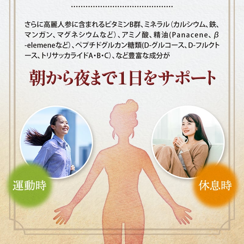 高麗紅参と琉球黒麹もろみ, サプリメント