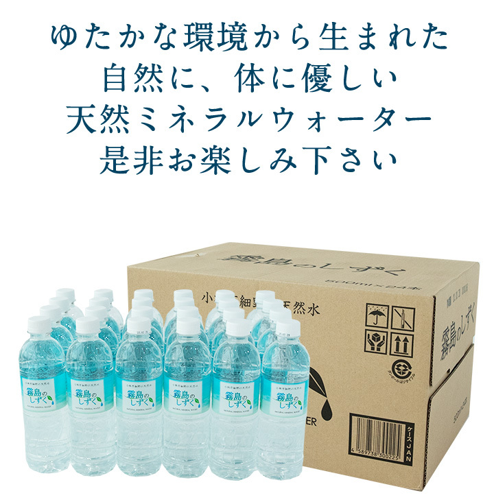 ミネラルウォーター 霧島のしずく 500ml 48本 九州産 水 ペットボトル