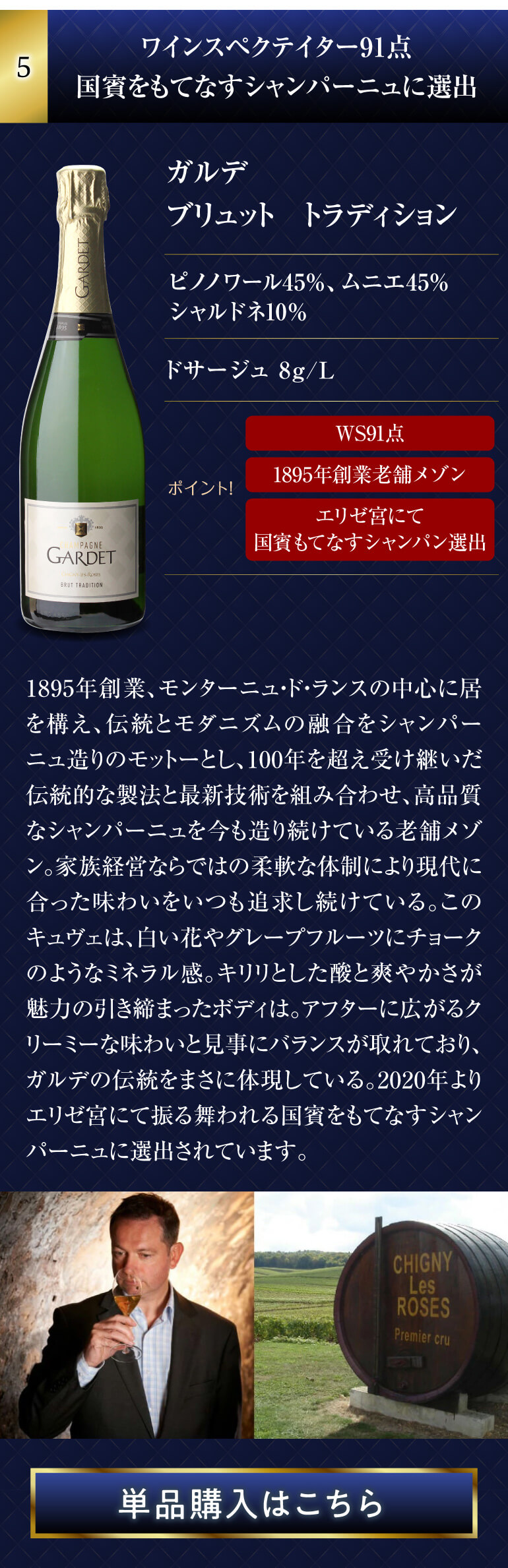 Soutien シャンパン5本セット アルミケース入り シャンパンセット シャンパン 実力派メゾンだけを集めた 高級 辛口 5本