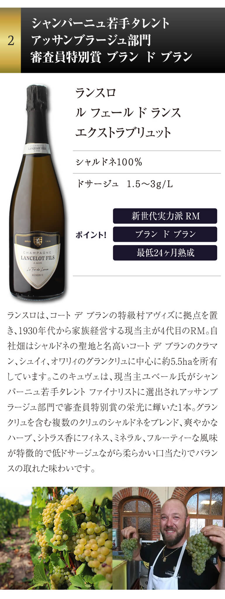 シャンパンセット ドサージュを抑えた 極辛口シャンパーニュ4本セット