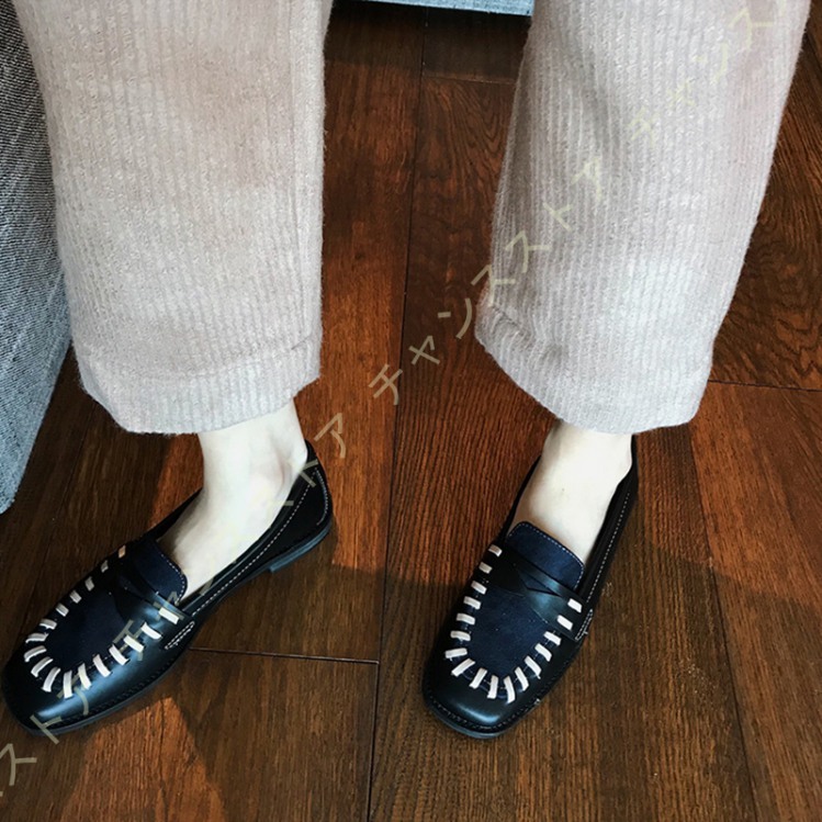 高速配送 オフィスパンプス 通勤 通学 ローヒール 歩きやすい ローファー レディース 婦人靴 パンプス ペタンコ靴 フラットシューズ 可愛い 無地 モカシンシューズ  パンプス サイズ:24.0cm