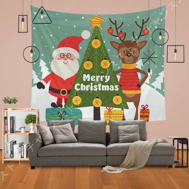 新品 送料無料 タペストリー クリスマス イベント パーティー ツリー 装飾 ロゴ Diy おしゃれ 壁 インテリア 布 背景布 部屋 飾りつけ 家 ホーム オンライン 暖炉 Supplystudies Com