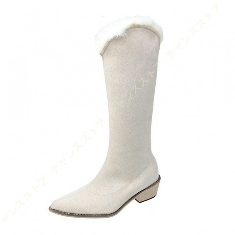 ブーツ レディース スエード ロングブーツ ストレッチ ポインテッドトゥ黒 ベージュ 太めヒール 5cmヒール 美脚 トレンド 韓国風 高級感 エレガント 長靴 ジョッキーブーツ サイズ 25 0cm Www Geminicorp Be