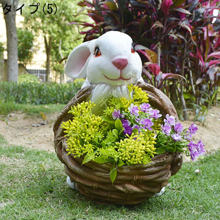 植木鉢 観葉植物鉢 鉢植え うさぎ 癒し 可愛い 動物 ミニレジン