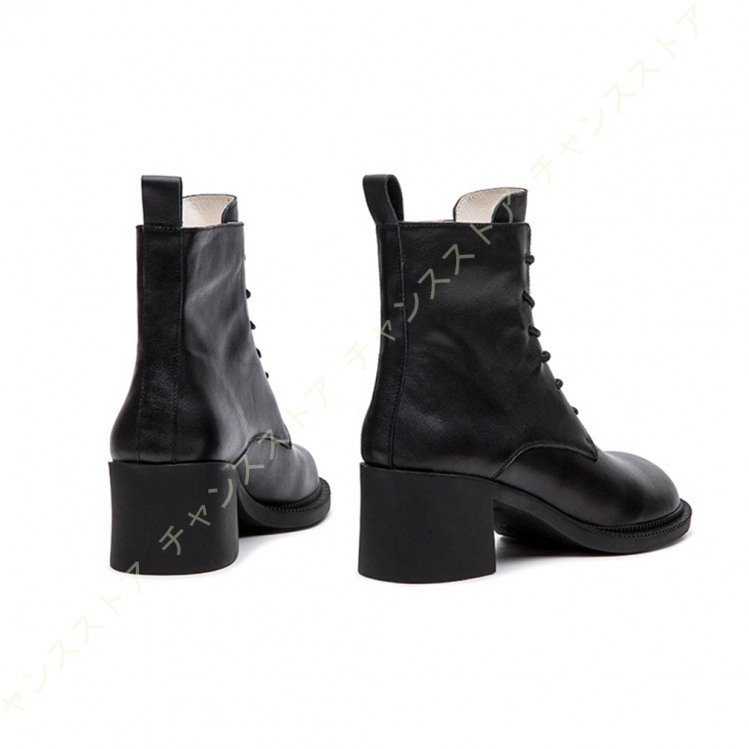 小物などお買い得な福袋 レディース レースアップブーツ 本革 チャンキーヒール 6cmヒール 編み上げブーツ ショートブーツ マーティンブーツ 歩きやすい 疲れない 黒 ワークブーツ ワークブーツ サイズ 23 5cm Www Oroagri Eu