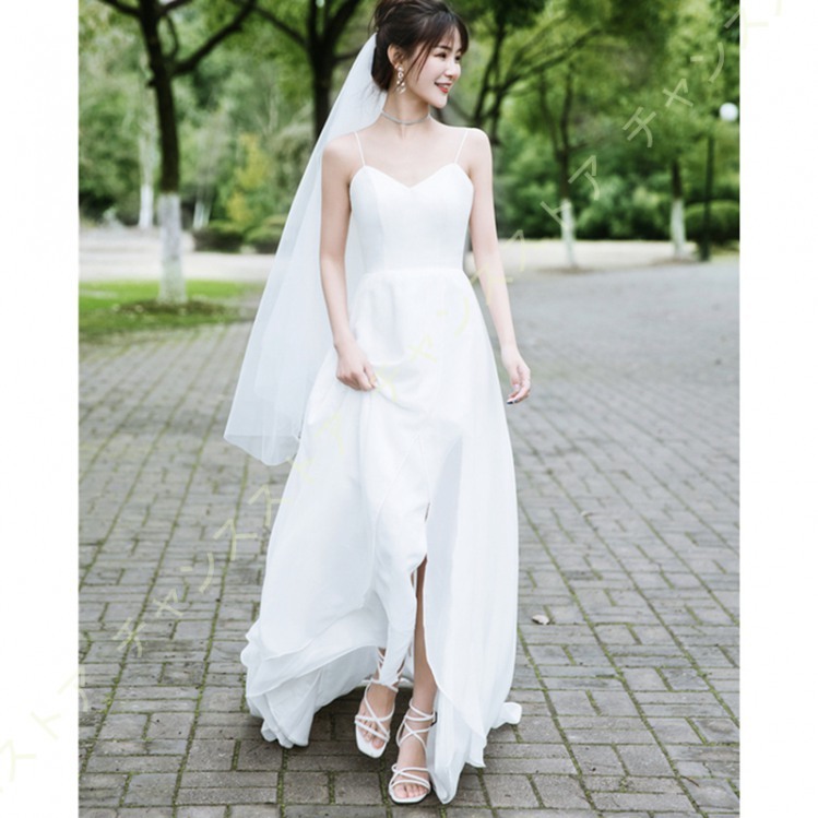 新規購入 結婚式 カジュアル ドレス 花嫁二次会 海外挙式 ワンピース Aラインドレス 二次会 花嫁 白 ウェディグドレス ブライダル パーティードレス 披露宴 スレンダーライン サイズ L Gisblogger Com