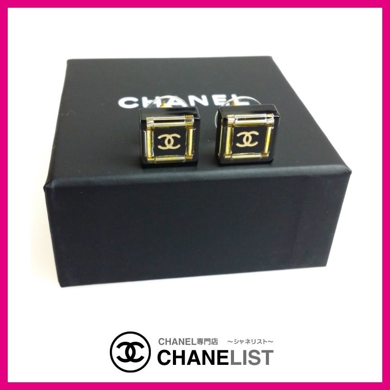 シャネル CHANEL ピアス スクエア 新作 ゴールド ブラック アクセサリー ココ ＣＣロゴ