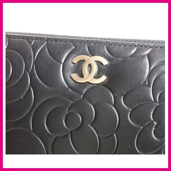 シャネル CHANEL 財布 長財布 カメリア 2015年 新作 ラムスキン レザー