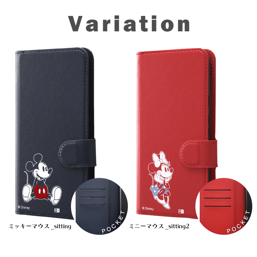 ミッキー&ミニー☆マルチ手帳型スマホキャンバスカバー：15.2×8.2×2㎝