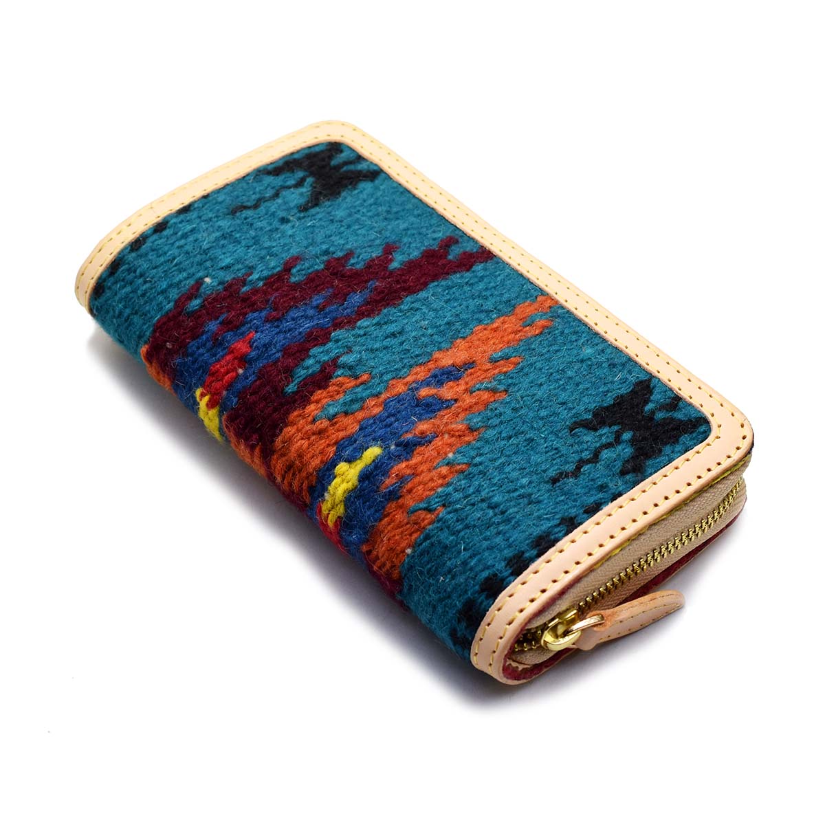 長財布 財布 ラウンドファスナー ラグ生地使用 ウォレット オルテガ