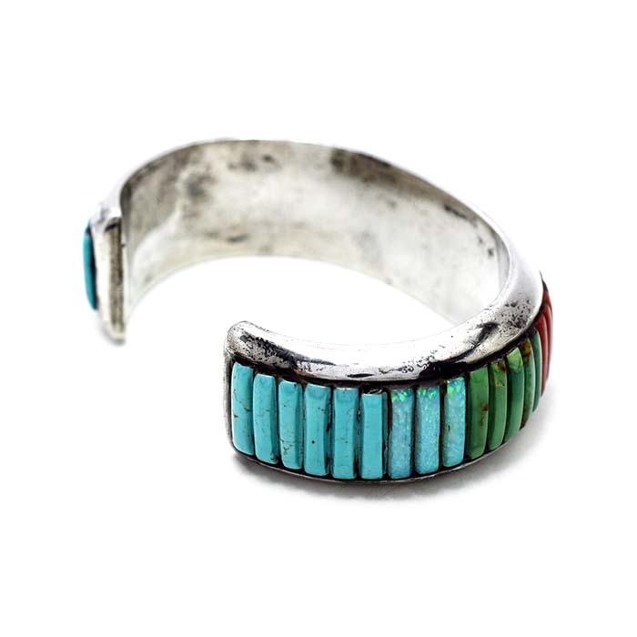 1点物 シルバーアクセサリー 燻し ヴィンテージ バングル インレイ