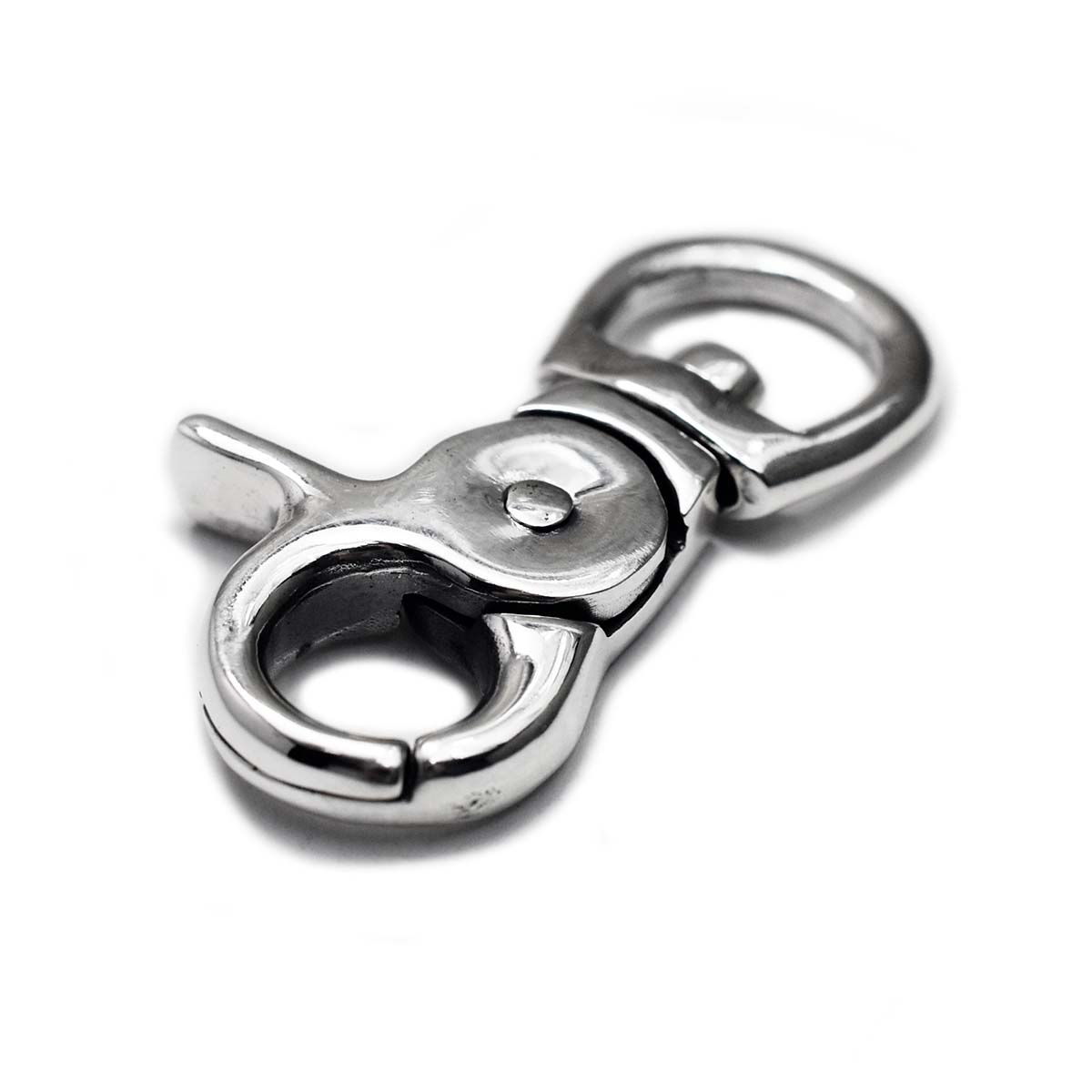シルバー フック型キーホルダー シルバー925製 ナスカン 金具 レバー型 回転フック キーホルダー 全長