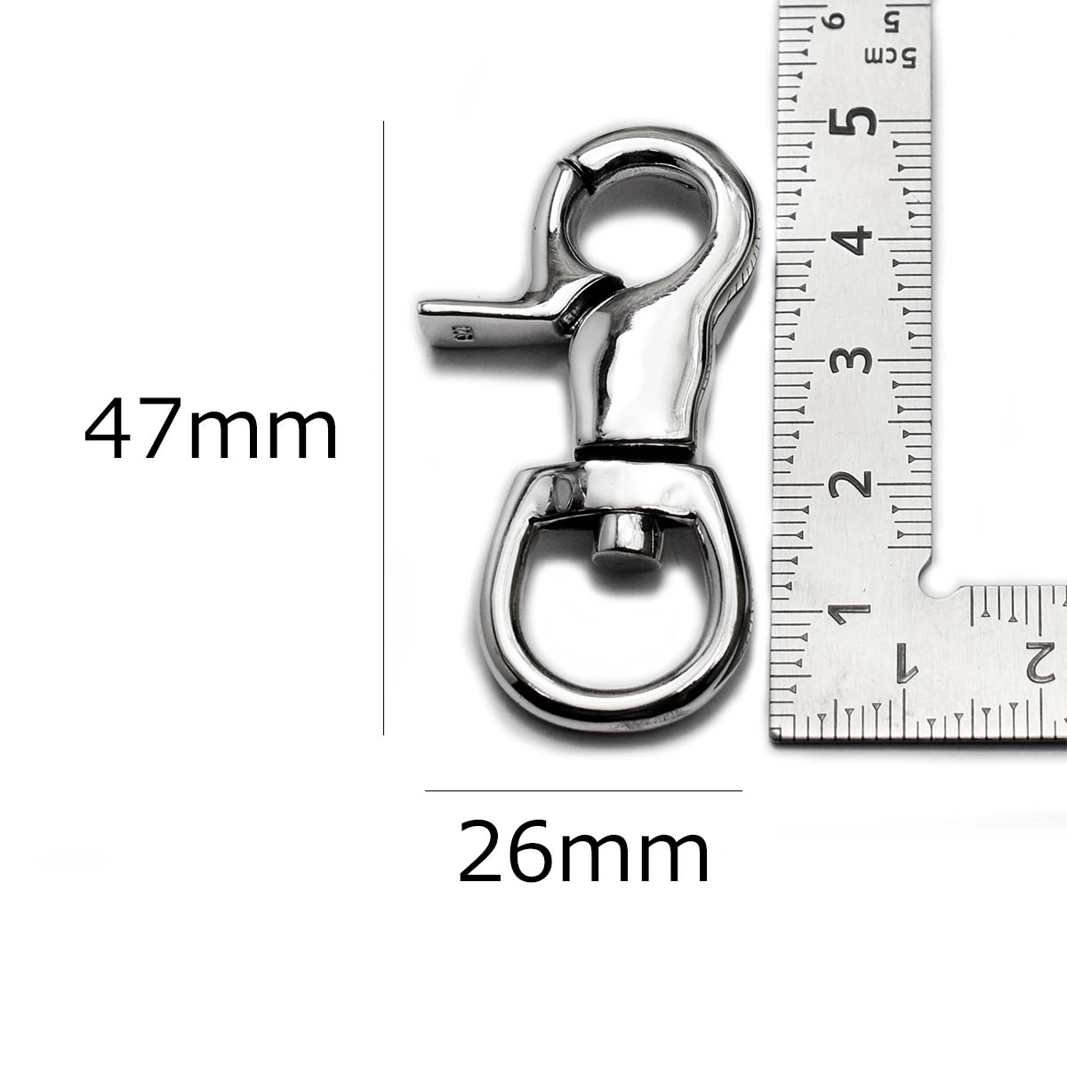 シルバー925製 47×26mm Lサイズ ナスカン 金具 レバー型 回転フック