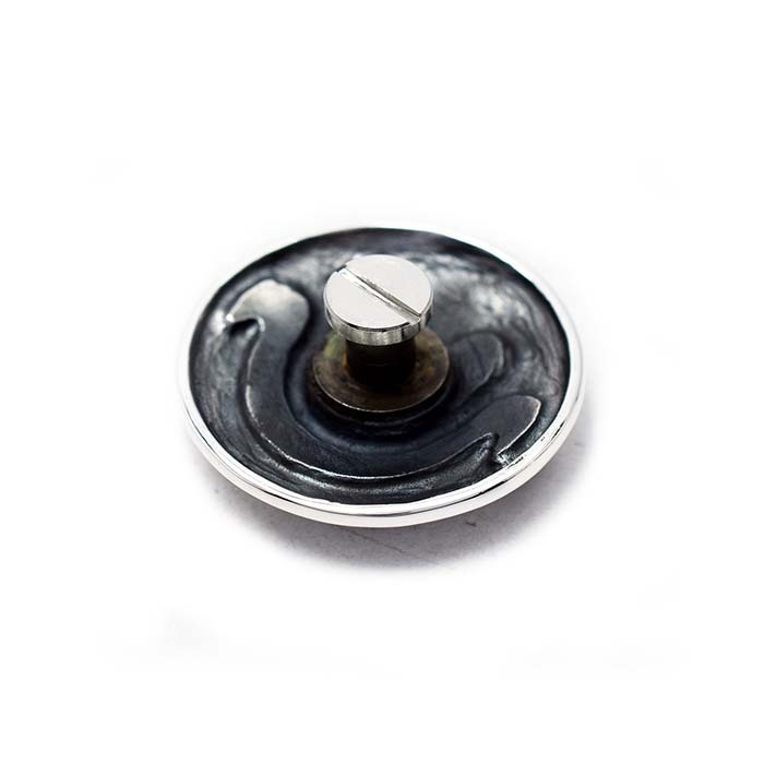 ニコちゃんマーク コンチョ 24mm Mサイズ 中型コンチョ 純銀 シルバー