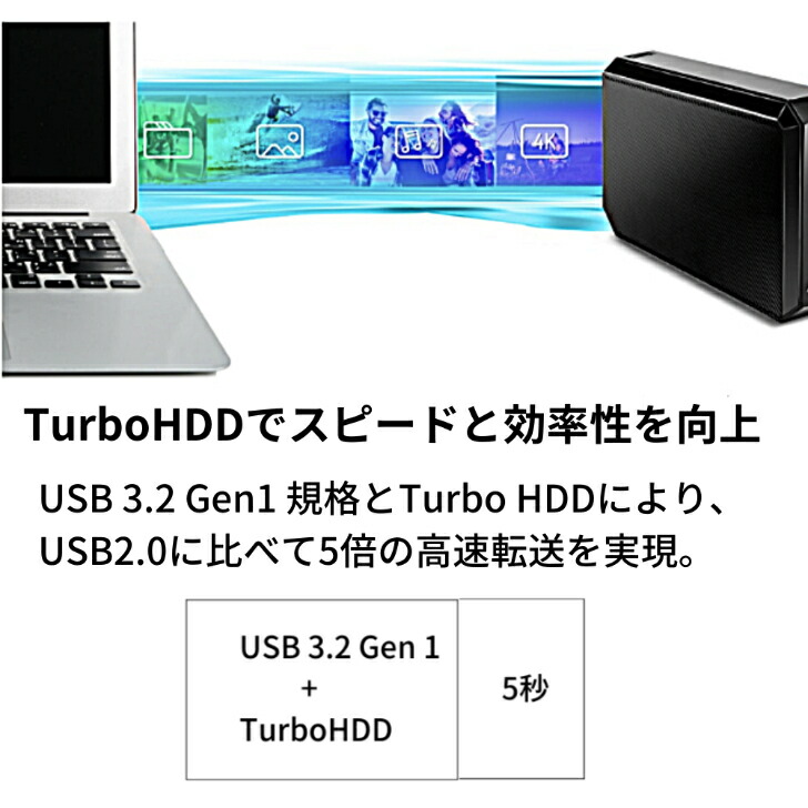 adata 外付けハードディスク 取付カンタン 4tb usb 3.2 ahm800U4t-cosa ブラック turbo hdd テレビ同時録画と再生