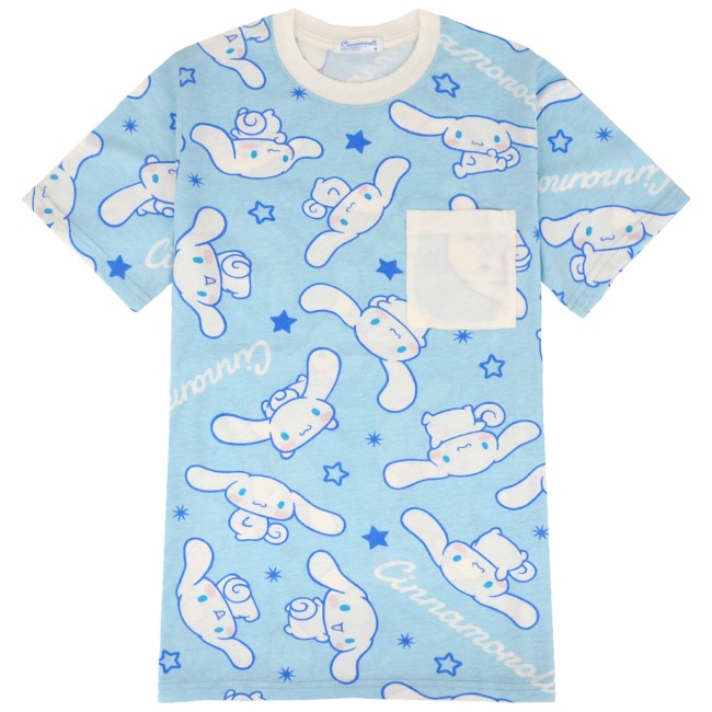 【匿名配送】 サンリオ ジェラピケ 総柄 ロングTシャツ シナモロール シナモロール Tシャツ 総柄 半袖 シナモン サンリオ キャラクターズ