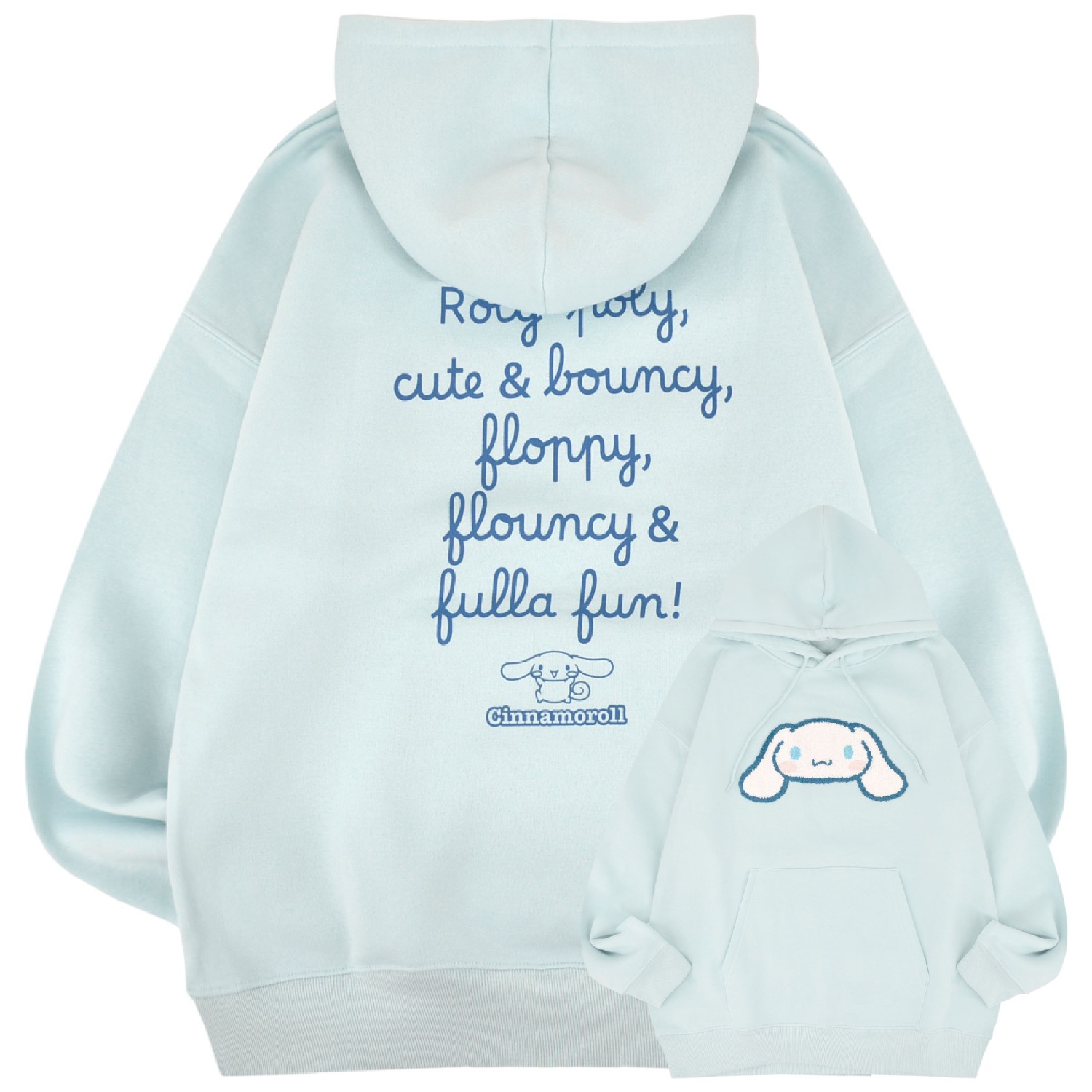 シナモロール パーカー 裏起毛 オーバーサイズ 刺繍 ロゴ サンリオ