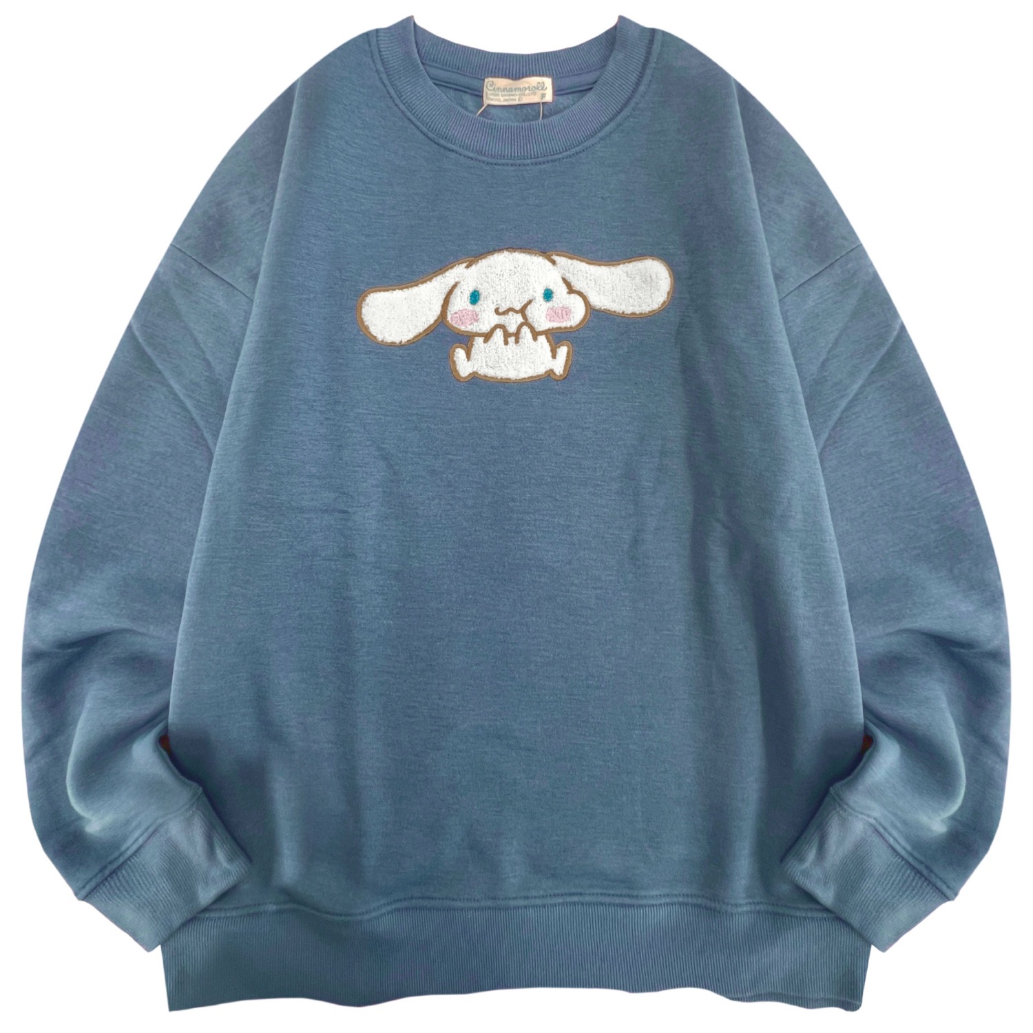 シナモロール サガラ刺繍 裏起毛ビッグシルエット トレーナー オーバー 