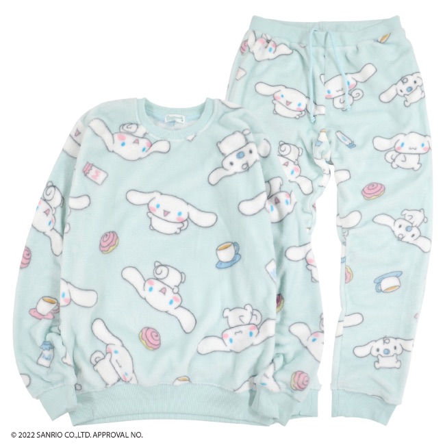 使い勝手の良い シナモロール サンリオ トレーナー パンツ 上下 セット 部屋着 パジャマ プリント sanrio M L LL
