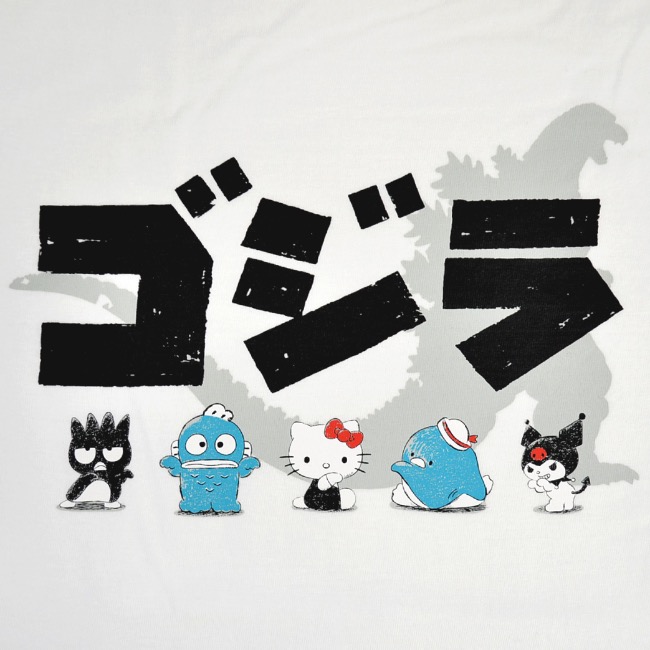 ゴジラ サンリオ キャラクターズ プリント 長袖 Tシャツ 春 秋