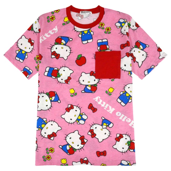 ハローキティ　USJ 半袖Tシャツ　ユニセックス Sサイズ　Mサイズ　総柄 ハローキティ Tシャツ 総柄 半袖 サンリオ キャラクターズ プリント