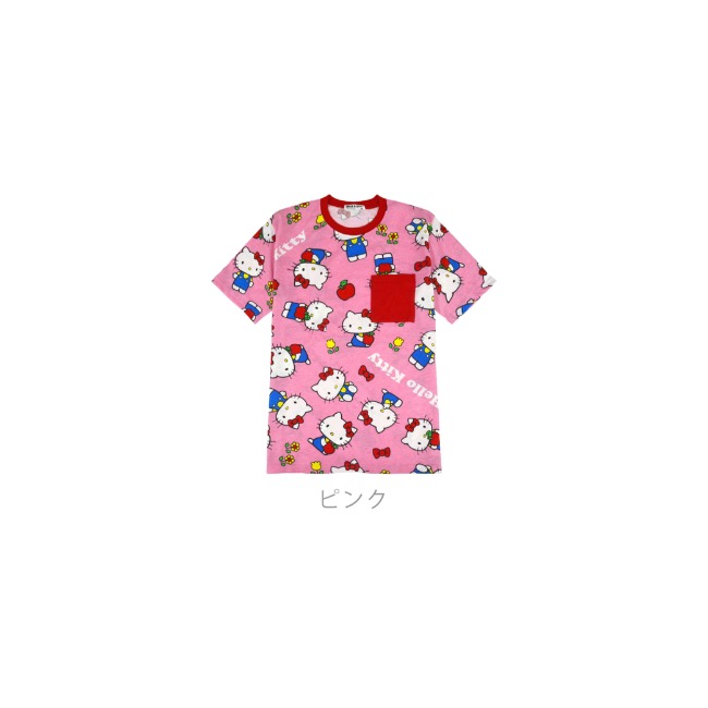 ハローキティ Tシャツ 総柄 半袖 サンリオ キャラクターズ プリント