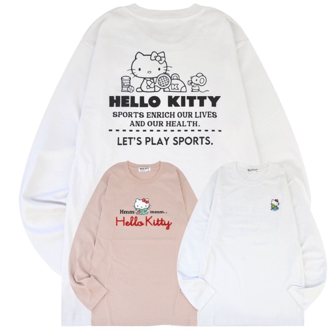 ハローキティ Tシャツ 長袖 ロンT サンリオ キャラクターズ プリント 