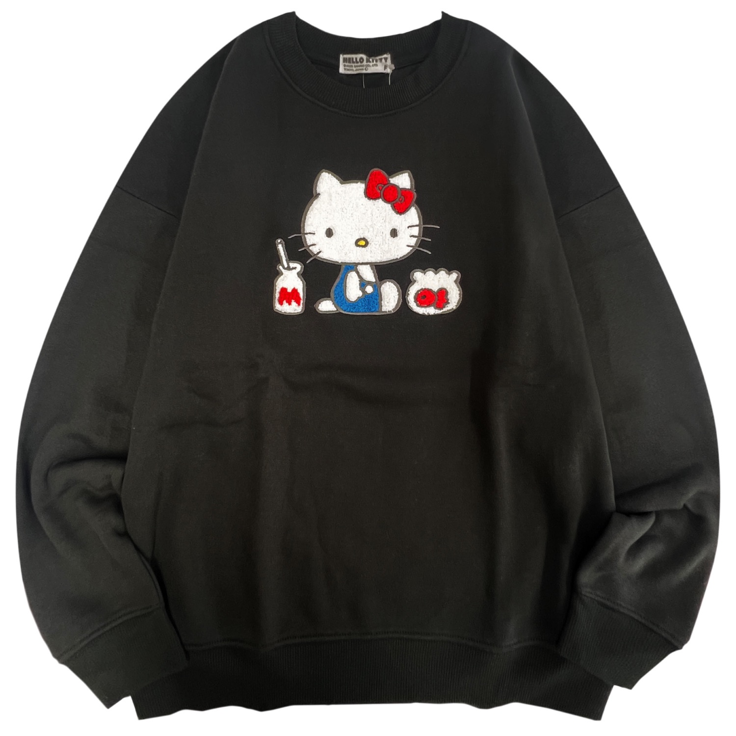 ハローキティ サガラ刺繍 裏起毛ビッグシルエット トレーナー オーバー